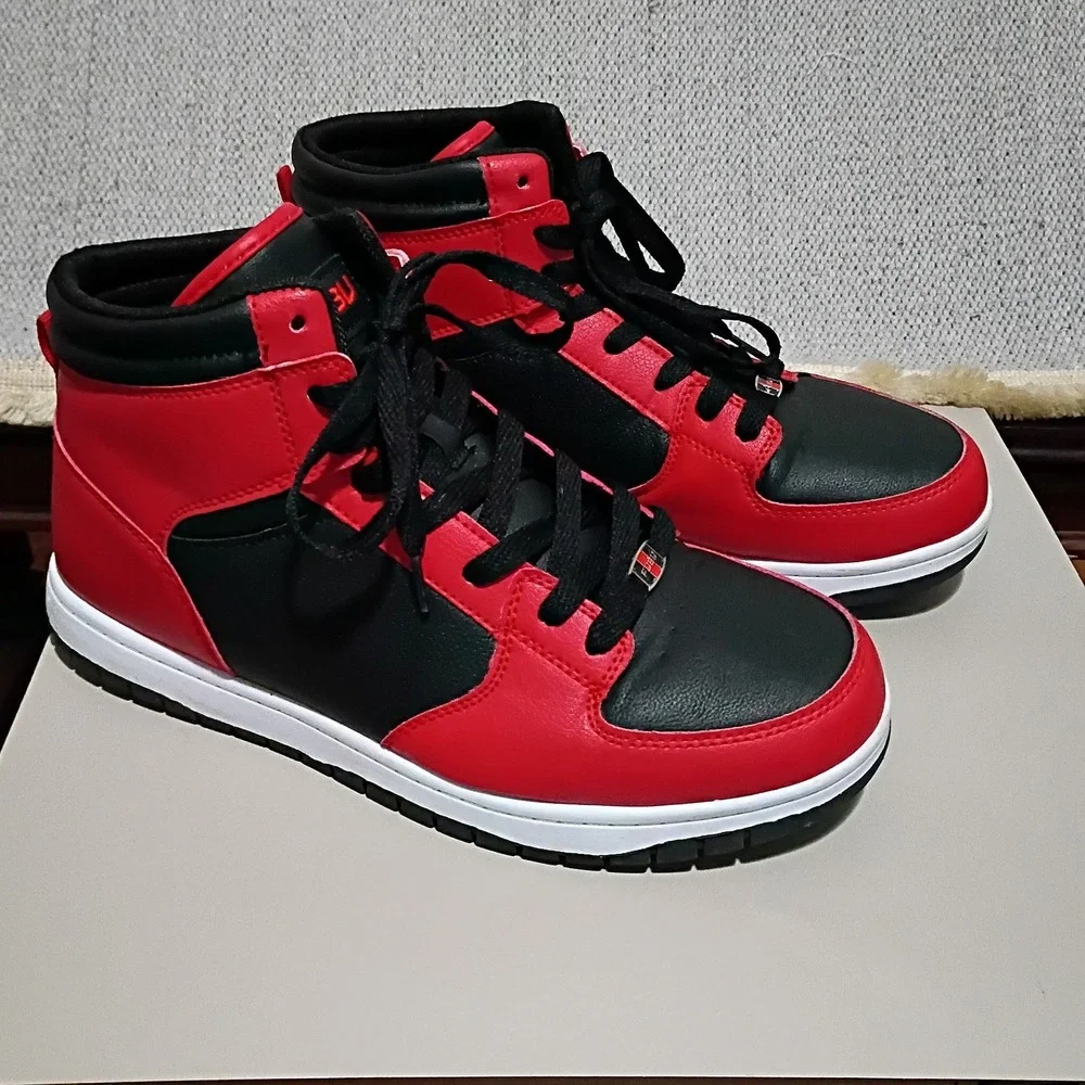 FUBU Heritage High Top Sneakers Men 9.5 Red Black Basketball Streetwear Shoes‎